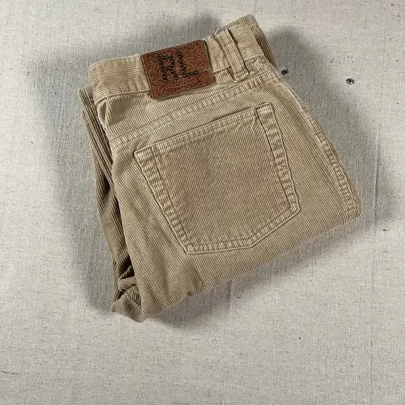 Ralph Lauren Womens Corduroy Size 6 Pants Casual Streetwear Normcore Tan - Picture 1 of 8